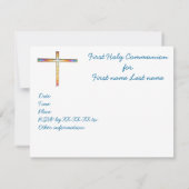 Invitation Sauver la date - Première Sainte Communion (garçon (Dos)