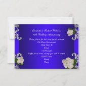 Invitation Sauver la date Royal Blue Anniversaire de mariage (Dos)
