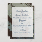 Invitation Sauver la Date Vintage Underwater (Devant / Derrière)