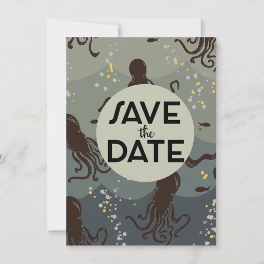 Invitation Sauver la Date Vintage Underwater (Dos)