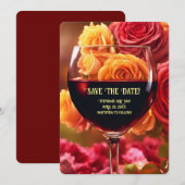 Invitation Sauver la date Wine and Roses  (Devant / Derrière)