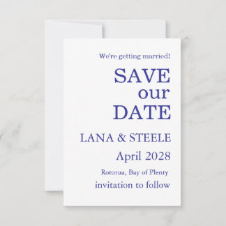 INVITATION SAUVER NOTRE DATE MARIAGE BLANC SIMPLE ÉLÉGANT MOD