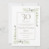 Invitation Sauvez la date 30e anniversaire de Mariage verdure (Devant)