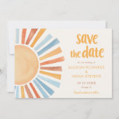 Invitation Sauvez la date boho bohemian soleil (Devant)