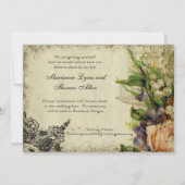 Invitation Sauvez la date, Chanson Jaune Oiseau Cage Swirl Fl (Dos)