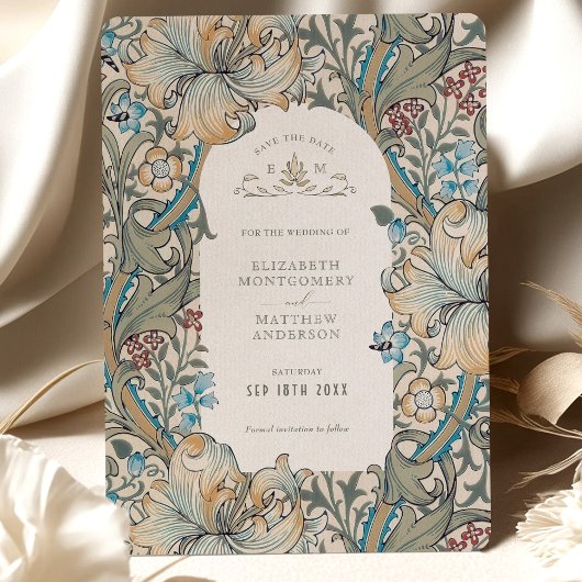 Invitation Sauvez la date Golden Lily Rich Caramel Morris