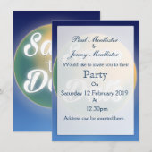 Invitation Sauvez la Date Lune Magique (Devant / Derrière)
