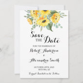 Invitation Sauvez la date Mariage tournesols verdure (Devant)