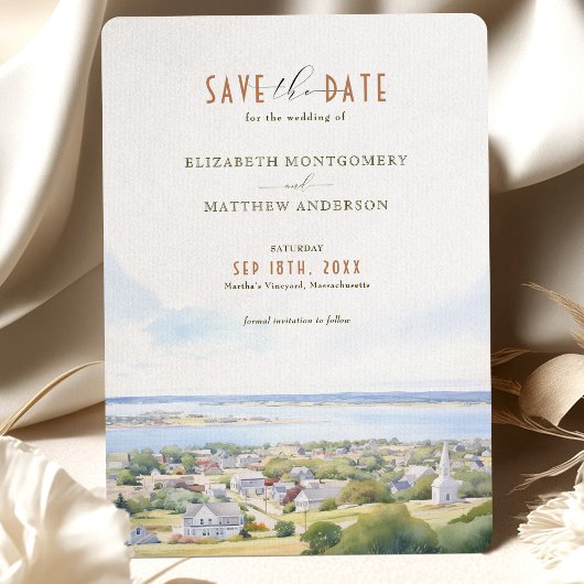 Invitation Sauvez la date Martha's Vineyard, Massachusetts
