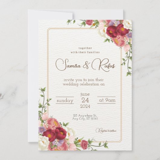 Invitation Sauvez la date pour notre joyeuse fête mariage ! (Devant)