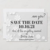 Invitation Sauvez la date Simple & Moderne (Dos)
