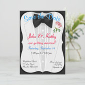 Invitation "Sauvez la date" Smoking (Debout devant)