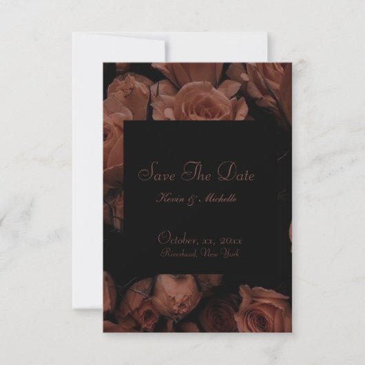 Invitation Sauvez les dates - Roses de couleur (Devant)