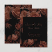 Invitation Sauvez les dates - Roses de couleur (Devant / Derrière)
