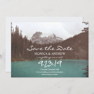Invitation Sauvez l'invitation de Date Mountain Lake