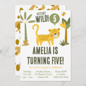 Invitation Sauvons-nous ! Cheetah, Leopard, Safari Anniversai (Devant / Derrière)