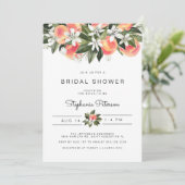 Invitation Savannah - Aquarelle Fleurs de Pêche Mariage (Debout devant)