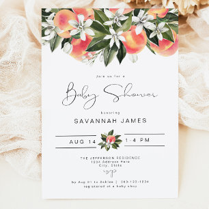 Invitation SAVANNAH Cute Little Peach Baby shower