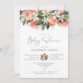 Invitation SAVANNAH Cute Little Peach Baby shower (Devant)