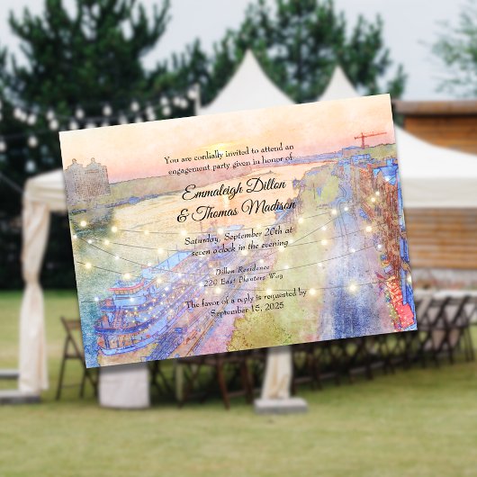 Invitation Savannah GA River Street Sunset Party