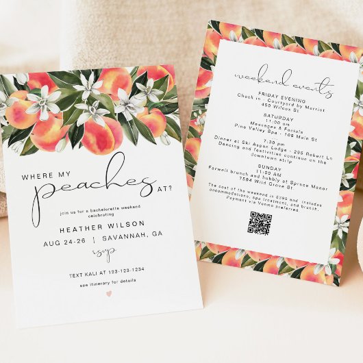 Invitation SAVANNAH Où Mes Pêches À Bachelorette