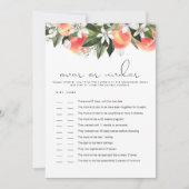 Invitation SAVANNAH Peach Over Under Baby shower Game Card (Devant)