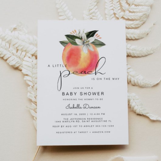 Invitation Savannah - Un petit Baby shower de pêche pêches