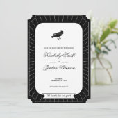 Invitation SAVE DATE Gothique Squelette Tarot Mariage B&W (Debout devant)