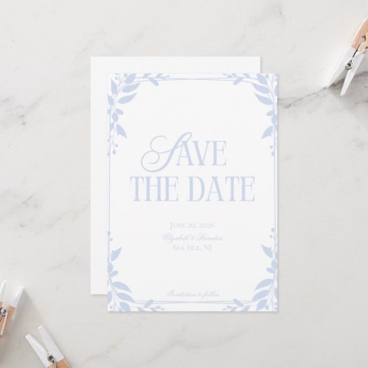 Invitation Save The Date (Devant/Arrière en situation)