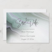 Invitation Save the date | Abstrait Dusty Sage Pale Violet I (Devant)