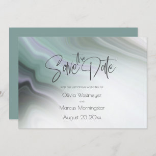 Invitation Save the date   Abstrait Dusty Sage Pale Violet I