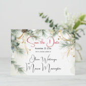 Invitation Save the date | Aquarelle d'hiver (Debout devant)