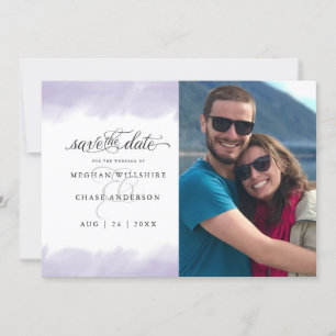 Invitation Save the date   Aquarelle Lilac