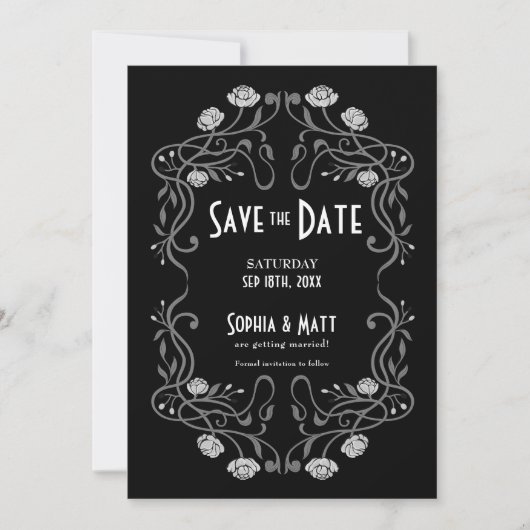 Invitation Save The Date Art Nouveau Wedding (Devant)