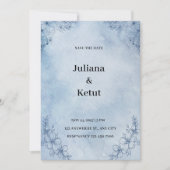 Invitation "Save the Date" avec bordure aquarelle  (Devant)