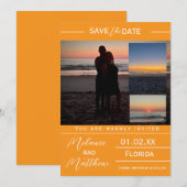 Invitation Save the Date Beach Photo Collage (Devant / Derrière)