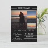 Invitation Save the Date Beach Photo Collage (Debout devant)