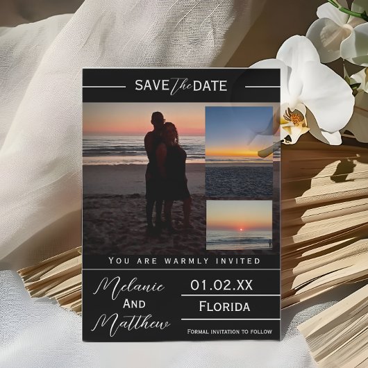 Invitation Save the Date Beach Photo Collage