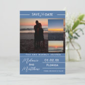 Invitation Save the Date Beach Photo Collage (Debout devant)