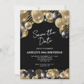 Invitation Save the Date Black Gold 50th Birthday (Devant)