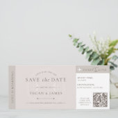 Invitation Save the Date Boarding Pass Wedding Plane Ticket (Debout devant)