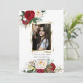 Invitation Save the date | Bourgogne Peony Bouquets floraux (Debout devant)