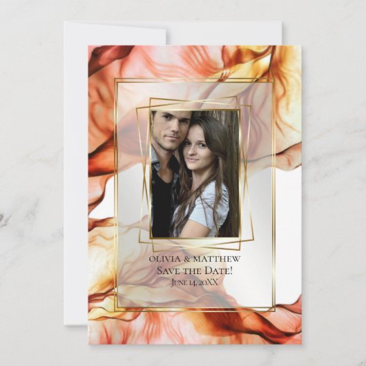 Invitation Save the date | Cadre photo Automne Abstrait 4 (Devant)