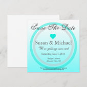 Invitation Save The Date Cœur Cercle Bleu Clair (Devant / Derrière)