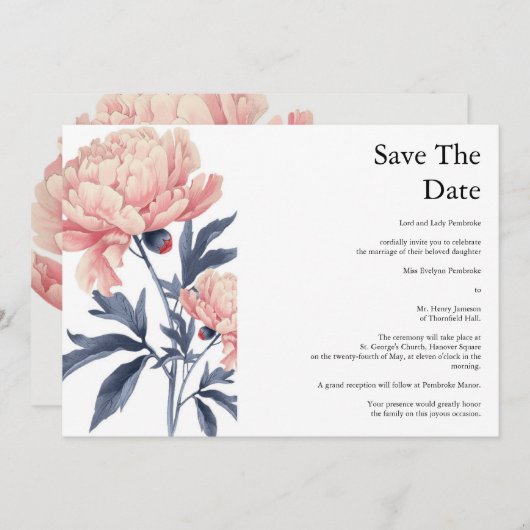 Invitation Save the Date_convites casamento  (Devant / Derrière)