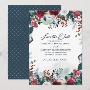 Invitation Save the date. Dusty Blue Mariage Bourgogne