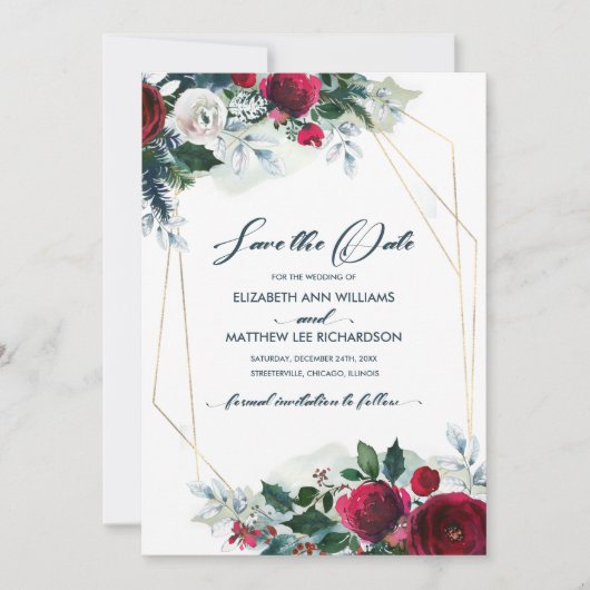 Invitation Save the date. Dusty Blue | Mariage Bourgogne (Devant)