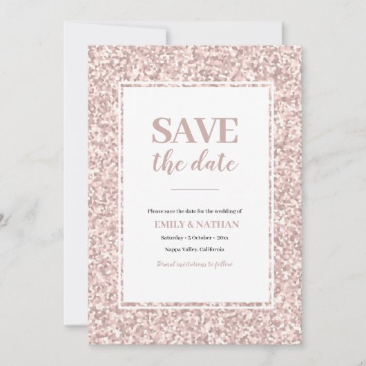 Invitation Save the date Dusty Pink (Devant)