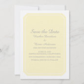 Invitation 'Save the Date' Élégante et Simple Jaun (Devant)