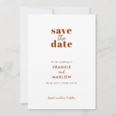 Invitation « Save the Date » en terracotta orange  (Dos)